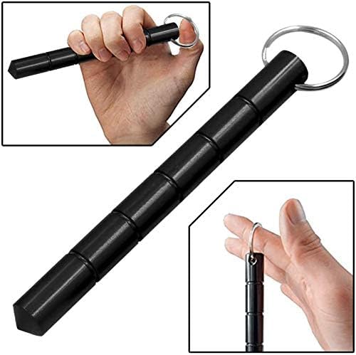 Aluminum Self-Defense Keychain - 5.5-Inch Kubaton - Black