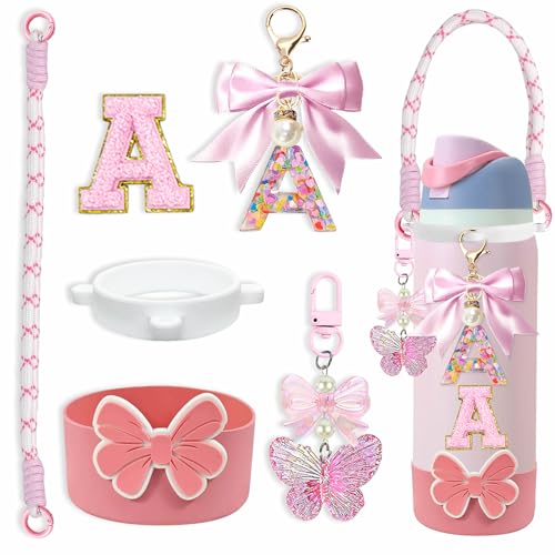 Bow Silicone Boot & Strap Set for 40oz Water Bottles - Pink