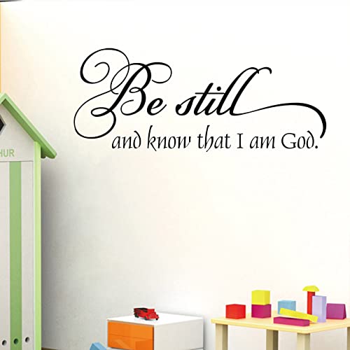 Inspirational Quotes Wall Stickers Decoration,Bible Verse Christian Jesus Prayer Religious Family Decor Sayings Sign, Be Still and Know That I am God