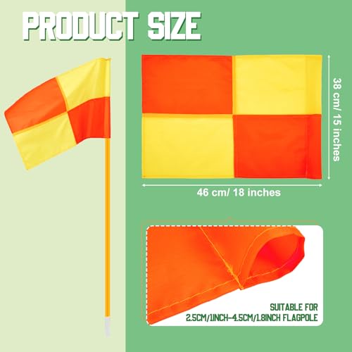 4 Pcs Soccer Corner Flags Set - Red & Yellow Referee Flags