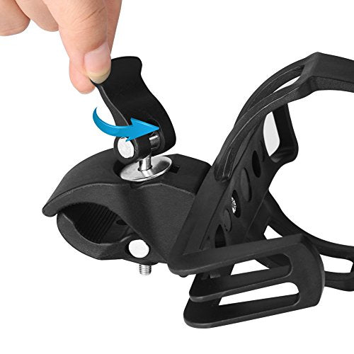 Bike Water Bottle Holder - 2 Pack, No Screws, Rotatable - Black