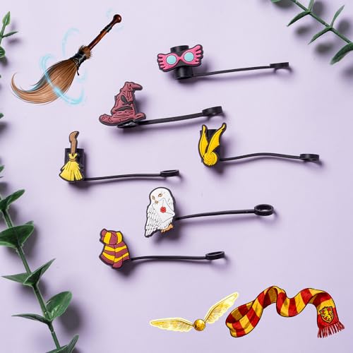 Silicone Straw Covers - 6Pcs Magic Toppers for Stanley Cup - Black Magic