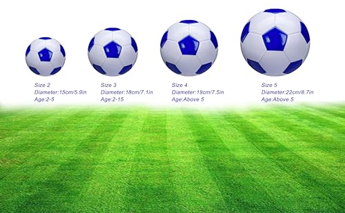 Soccer Ball Size 2,3,4,5 White Blue Outdoor and Indoor School Sports