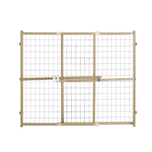 Toddleroo by North States - Quick-Fit Extra-Wide Wire Mesh Wooden Baby Gate: Pressure Mounted Baby Gate for Doorways - Adjustable 29.5 to 50 Inches Wide - 31 Inches Tall