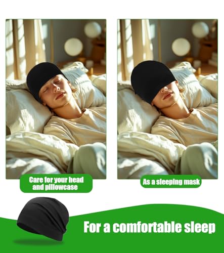 Lightweight Cotton Beanie - Breathable Summer Skull Cap - Black