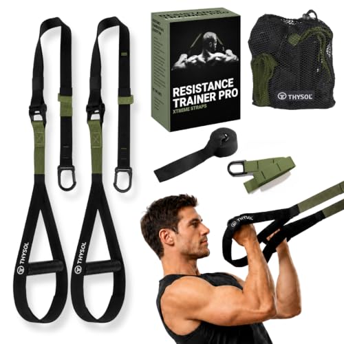 Full Body Suspension Trainer PRO with Door Anchor - Army Green