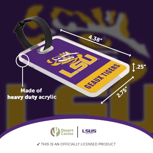 LSU Tigers Acrylic Luggage Tag - 2 Pack Travel ID Tags