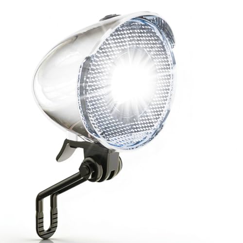 G2FS LITH Silver Vintage Bicycle Light - 350 Lumen Retro Front Headlight with Bracket