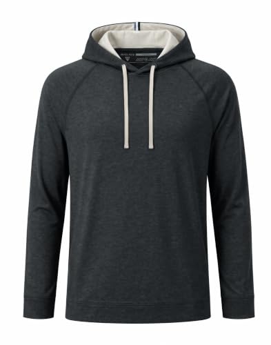 M MAELREG Men’s Lightweight Heather Golf Hooded Sweatshirt – Large Black Heather