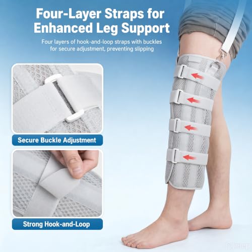 RAWMOCE 17.7" Knee Immobilizer Brace Post-Op Support with Aluminum Stays