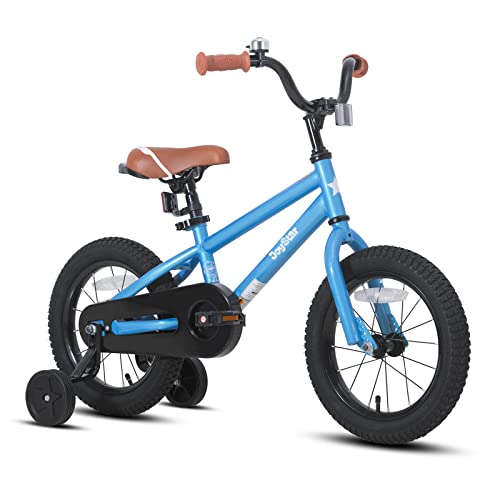 Kids BMX Style Bike with Training Wheels - Blue, 14 Inch
