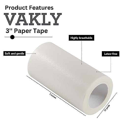 Hypoallergenic Medical Tape - 3-Inch x 10 Yards - 3 Rolls