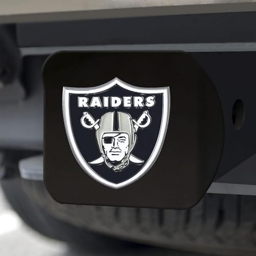 NFL Hitch Cover - Las Vegas Raiders Black Chrome Logo - 3.4"x4"