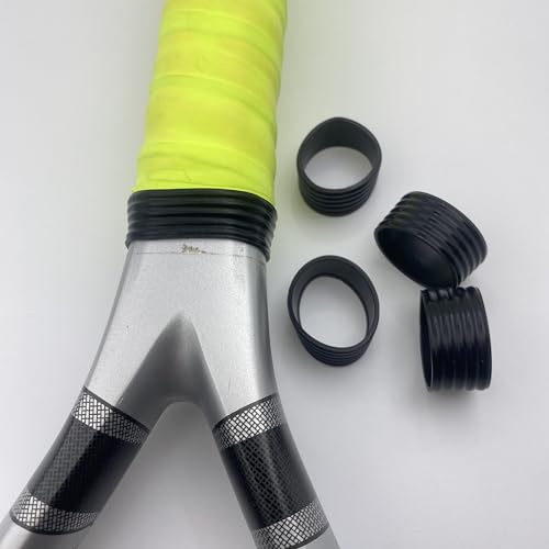 8 Pcs Black Silicone Racket Grip Bands - Tennis & Pickleball