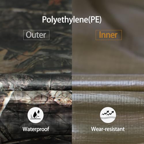 6ft x 8ft Tree Camo Heavy Duty Waterproof Tarp Cover 9 Mil for Outdoor Camping & Hunting