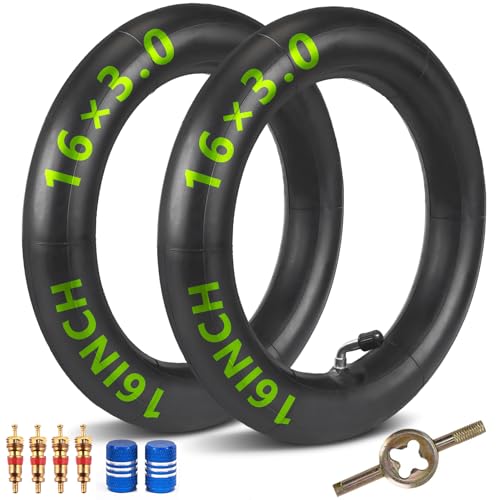 2 Pcs 16x3.0 Bike Inner Tubes with Bent Valve Stem for E-Bikes & Scooters
