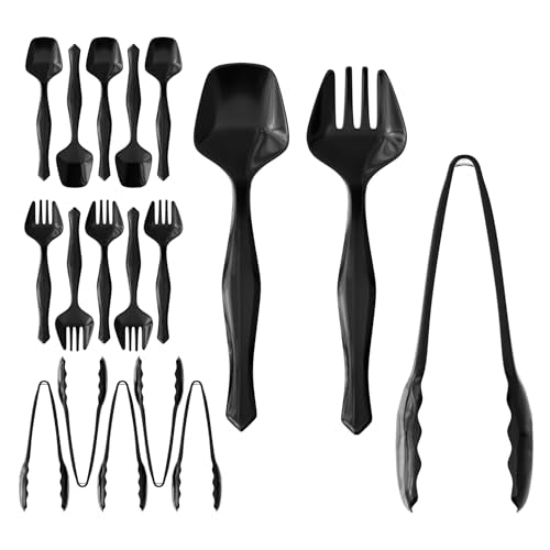 18 Pack Disposable Plastic Serving Utensils Set for Parties and Events
