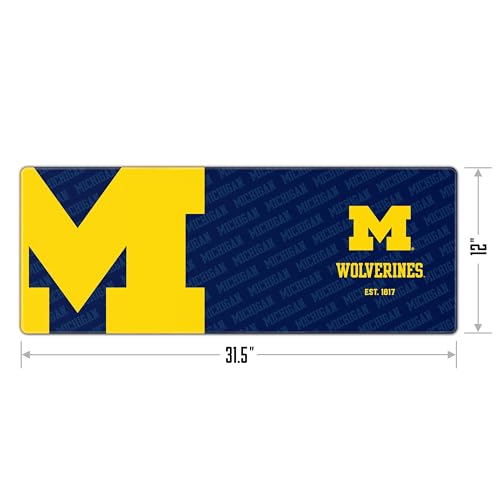 Michigan Wolverines Desk Pad - Water-Resistant, Non-Slip, 31.5" x 12"