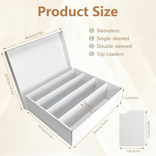 4 Pack Trading Card Storage Boxes with 64 Dividers - 3600 Count Capacity