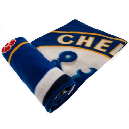Chelsea Fleece Blanket 60x50 Inch - Official EPL Club Crest Throw