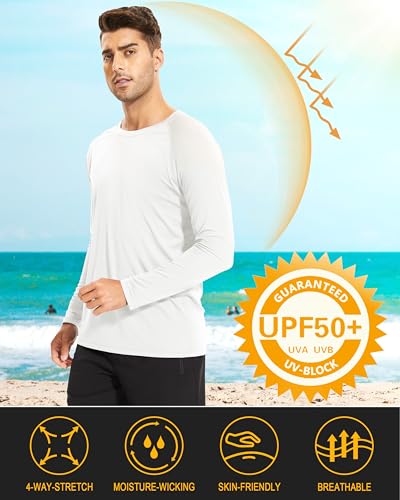 Men's Long Sleeve Athletic Shirt with UPF 50+ Sun Protection
