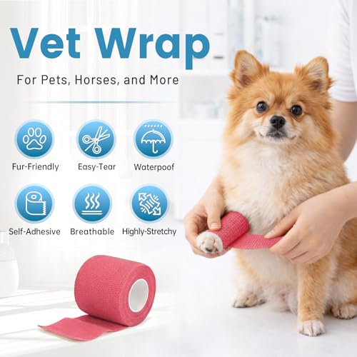 18 Pack Self-Adhesive Bandage Wrap - 2 Inch Multi-Colored