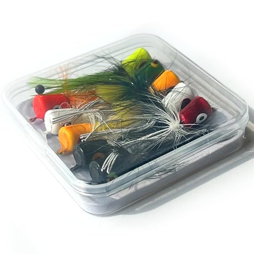 Fly Fishing Flies Kit - 5 Dry/Wet Flies with Waterproof Box
