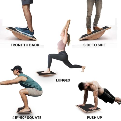 Wooden Wobble Board - Anti-Slip Balance Board for Core Strength Therapy - Basics