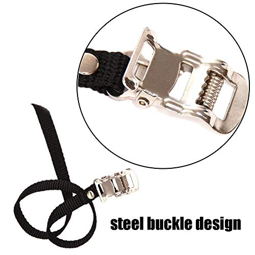 4 Pcs Universal Bike Pedal Toe Straps with Clamp Lock - 50cm