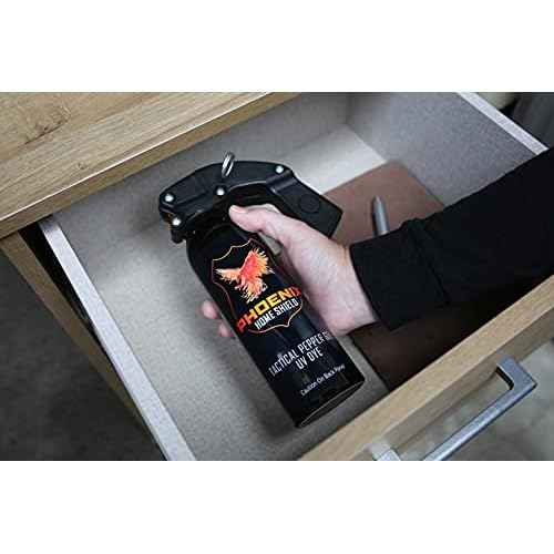 Phoenix Home Shield ? Home Defense Unit - Pepper Gel with UV Dye - Full Grip, Pull Pin, Gel is Safe & Maximum Strength, Maximum Distance + Maximum Bursts = Maximum Safety, 25 Foot Range