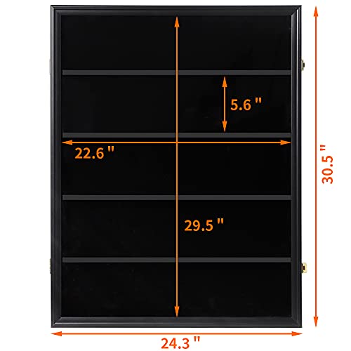 Lockable Sports Card Display Case for 35 Cards - UV Protection, Black