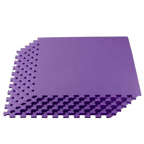3/8" Thick Purple EVA Foam Exercise Floor Mat - 24 Sq Ft