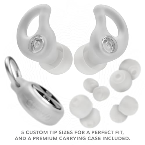 CURVD Live Stylish High-Fidelity Concert Earplugs for Live Events up to 14 dB Noise Reduction, 5 Tip Sizes & Carry Case