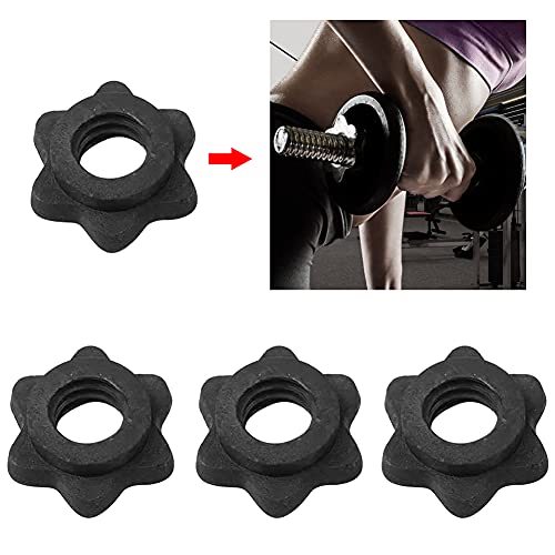 Spin-Lock Collars for 1 Inch Dumbbells - 4 Pcs Black