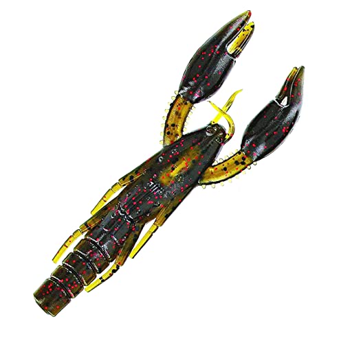 Psycho Dad Soft Plastic Craw Bait - Green Pumpkin Red 5 Pack