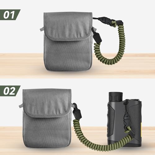 Retractable Rangefinder Tether - Short Army Green Elastic Lanyard