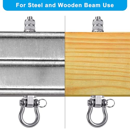 Dolibest M10x7'' Swing Hangers with Bearings 2 Pack Stainless Steel 304 for Wood & Metal Beams