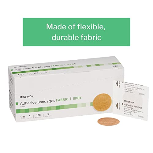 Sterile Fabric Adhesive Spot Bandages - 1-Inch Tan, 100 Count