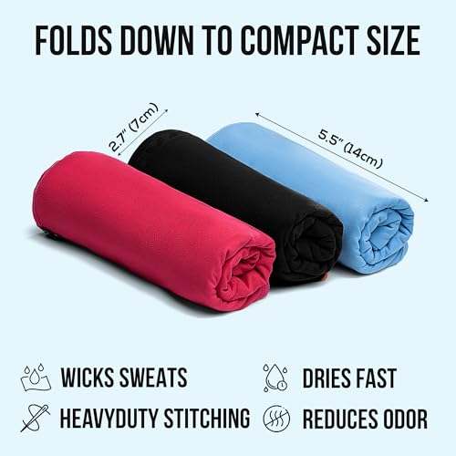Quick Dry Microfiber Gym Towel - Baby Pink, 32x16 in