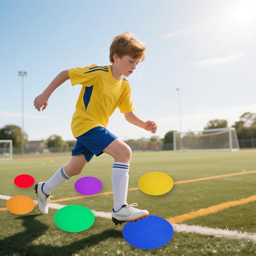 9 Inch Non-Slip Poly Spot Markers Set for Agility Training - 6 Pieces