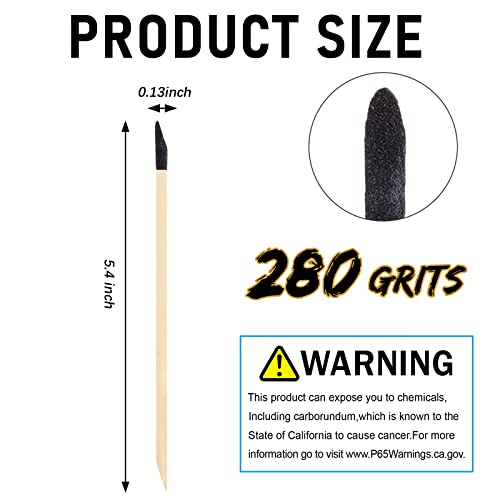 Macarrie 50 Pack Sanding Sticks 280 Grit Matchsticks Sanding Twigs Fine Detailing Sticks for Plastic Models Wood Hobby, 5.4 x 0.2 Inch