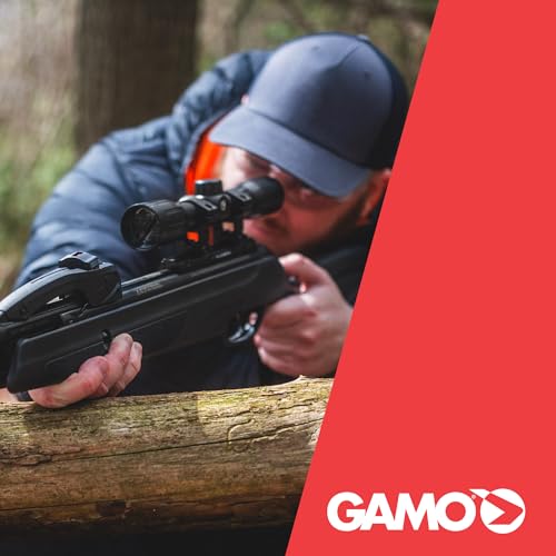 Gamo Swarm Whisper .22 Caliber Break Barrel Air Rifle - 10-Round Magazine, Whisper-Quiet Shooting, Scope Included