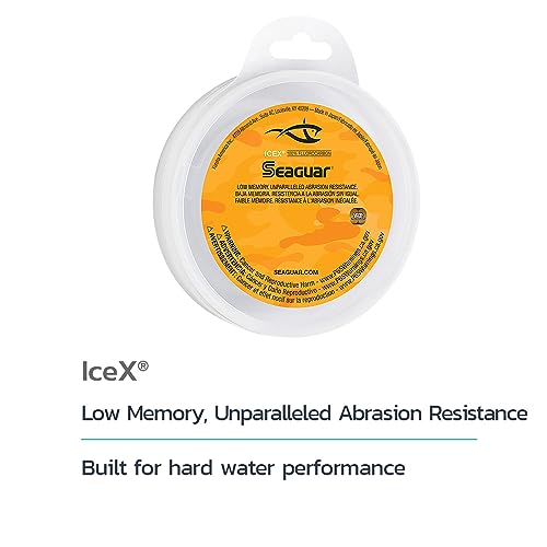 Seaguar IceX 2 lb Fluorocarbon Fishing Line, 50 yds, Clear – 100% Fluorocarbon Abrasion-Resistant