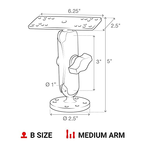 RAM Mounts Fish Finder / Marine Electronics Mount with Medium Arm