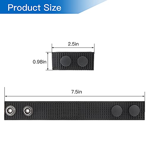 Tactical Duty Belt Keepers - 1000D Nylon, 2¼" Double Snaps, Black 4 Pack