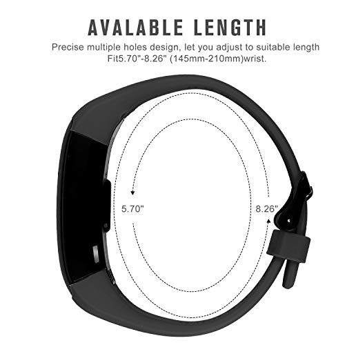 Garmin Vivosmart HR Replacement Strap - Black Silicone with Metal Buckle