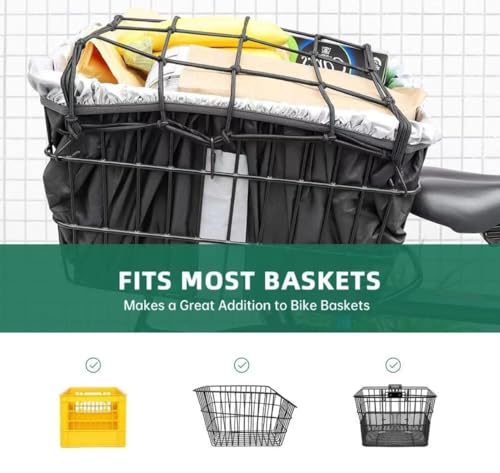 Bike Cargo Net - Expandable Bungee Net with 6 Hooks, 15.7" x 15.7" - 1 Pack