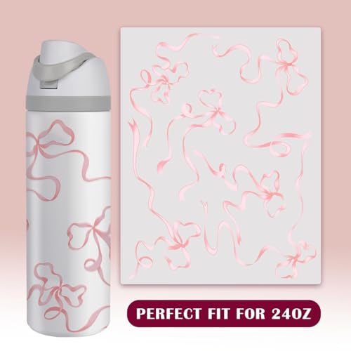 Bow Stickers for 24oz Owala Water Bottles - Purple, Black, Pink, Blue