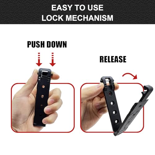4 Pack Molle Attachment Clips with Mounting Hardware - Black