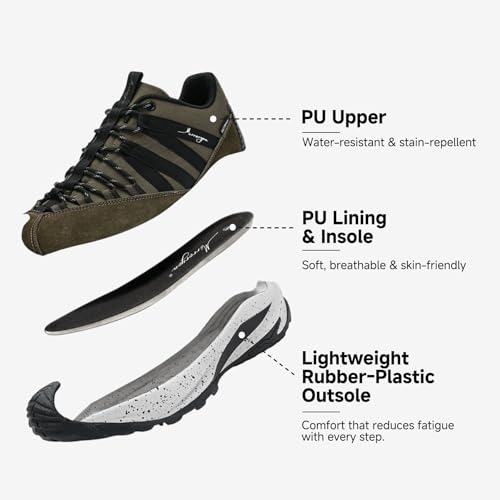 Men's Trail Running Shoes Non Slip Outdoor Hiking Sneakers - Green, Size 8.5